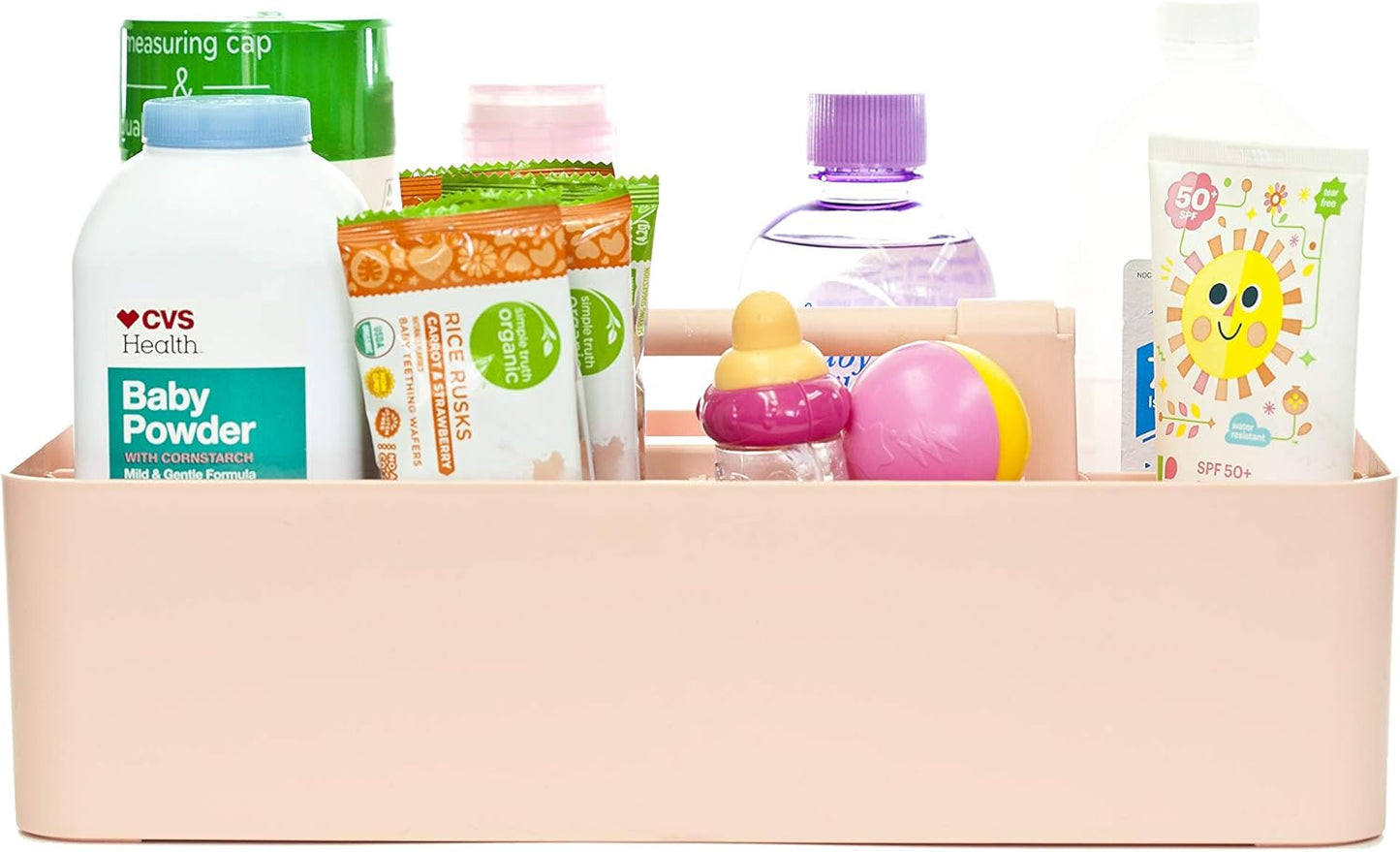 -Large Portable Caddy, DIY Dividers, 8 Compartments, Basket with Handle Storage Organizer Modern Made in USA (6 PACK, Indie Pink)